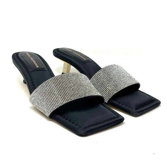 Good American Shoes - Good American Kickstand Slide Sandal Mules Black Diamond Size 7.5 GA117KD